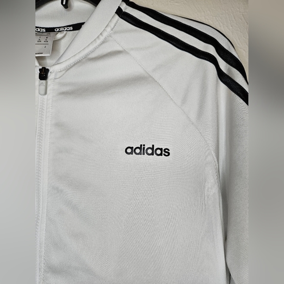 Addidas unisex white black stripped  Lightweight jacket - Picture 4 of 5